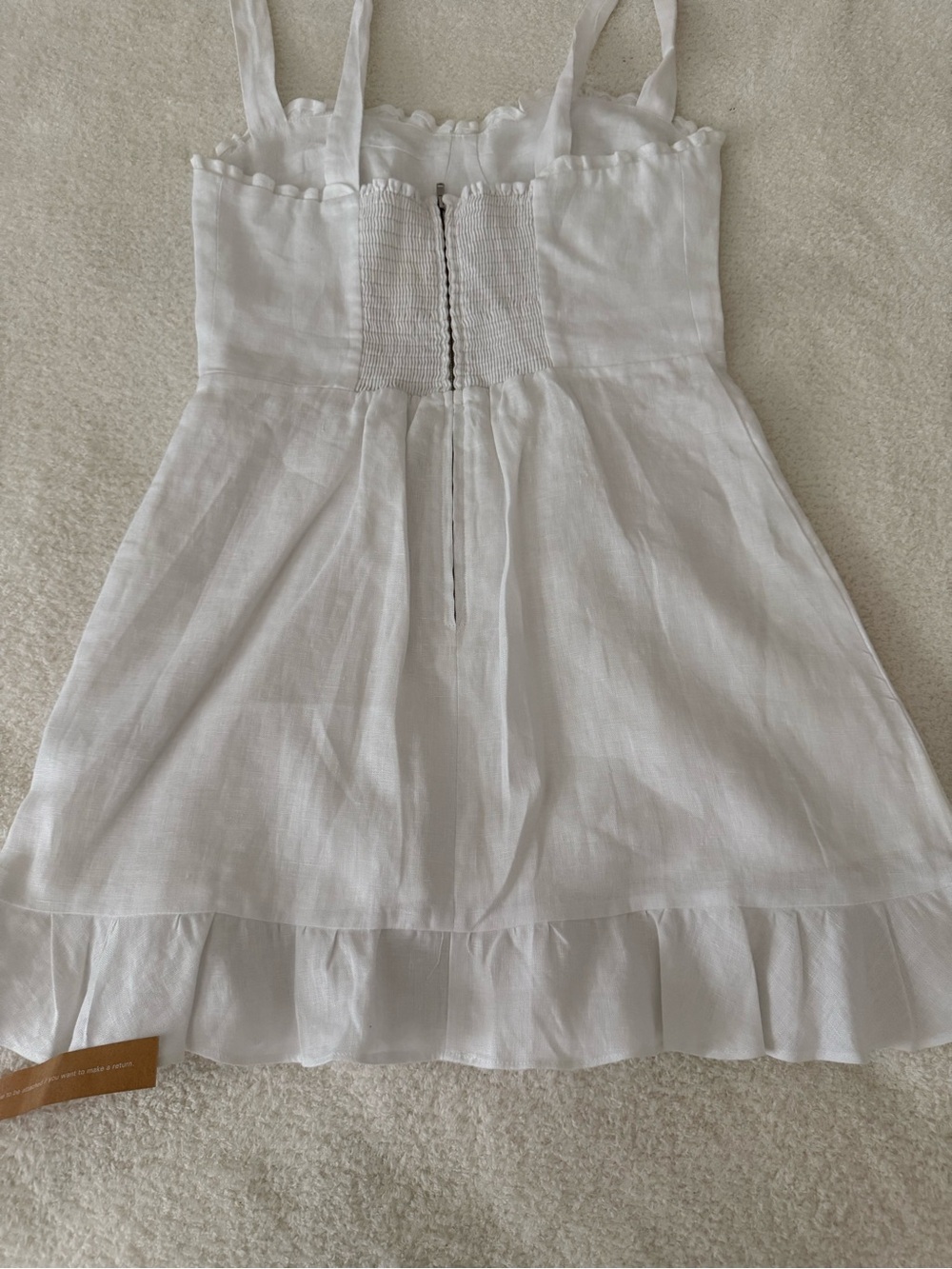 Reformation White Ruffle-Hem Mini Dress - Picture 3 of 5